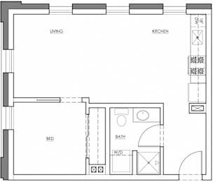  Floor Plan One Bedroom A