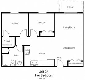 Dove Tree_2 Bedroom (A) Floor Plan