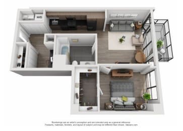  Floor Plan 05 - One Bedroom + Den