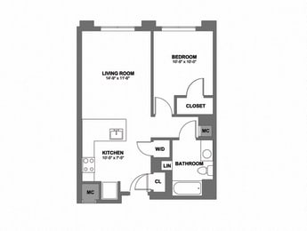  Floor Plan One Bedroom