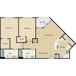 2B Floor Plan at Riversong Apartment Homes, Bradenton, Florida