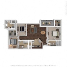 1309 Square-Foot Zanstra Floor Plan at Orion Prosper, Prosper