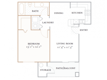  Floor Plan CAPRI - 750 SQUARE FEET