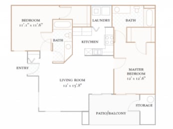  Floor Plan PALOMA - 1,150 SQUARE FEET