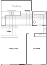  Floor Plan 1 BEDROOM 770 SQUARE FEET