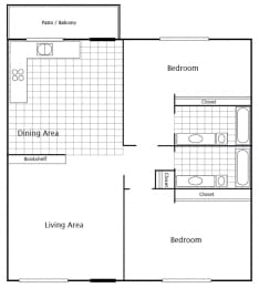  Floor Plan 2 BEDROOM 990 SQUARE FEET