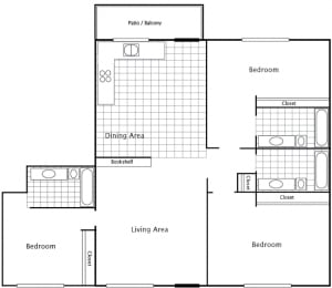  Floor Plan 3 BEDROOM 1219 SQUARE FEET