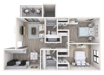  Floor Plan 2 Bed 2 Bath