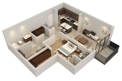 Apartment Floor Plan at Confluence on 3rd Apartments