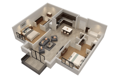Apartment Floor Plan at Confluence on 3rd Apartments