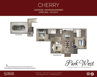 Cherry Floor Plan at Park West, Canton, MI