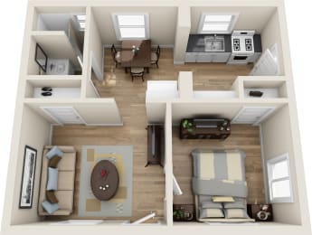  Floor Plan 1 bed 1 bath