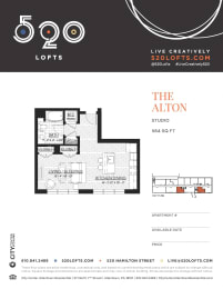 Alton Floor Plan at 520 Lofts, Allentown, PA 18101