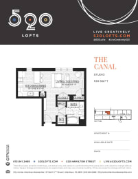Canal Floor Plan at 520 Lofts, Allentown
