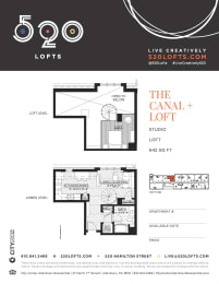Canal Loft Floor Plan at 520 Lofts, Pennsylvania