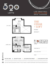Cedar Loft Floor Plan at 520 Lofts, Allentown, Pennsylvania