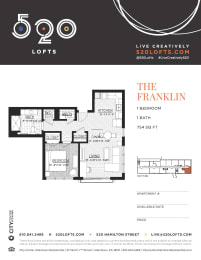 Franklin Floor Plan at 520 Lofts, Allentown, PA 18101