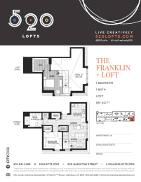 Franklin Loft Floor Plan at 520 Lofts, Allentown, PA