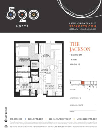 Jackson Floor Plan at 520 Lofts, Allentown