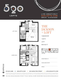 Jackson Loft Floor Plan at 520 Lofts, Pennsylvania