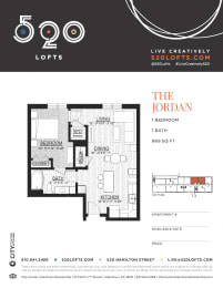 Jordan Floor Plan at 520 Lofts, Pennsylvania 18101