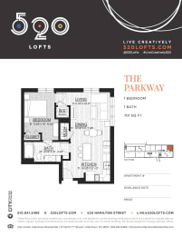 Parkway  Floor Plan at 520 Lofts, Allentown, PA 18101