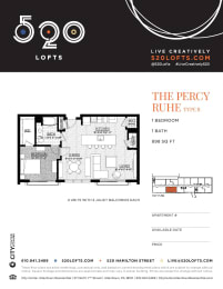 Percy Ruhe B Floor Plan at 520 Lofts, Allentown, 18101