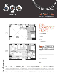 Roosevelt Loft Floor Plan at 520 Lofts, Allentown