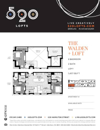 Walden Loft 2 Floor Plan at 520 Lofts, Allentown, PA