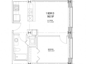 Floor Plan  1 Bedroom
