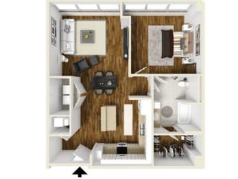 Floor Plan  1 Bedroom