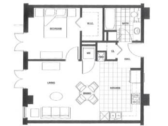 Floor Plan  1 Bedroom