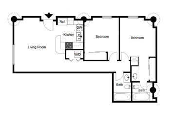 Floor Plan  2 Bedroom/2 Bathroom