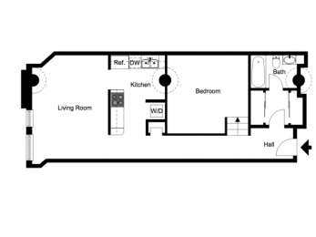 Floor Plan  1 Bedroom Apartments
