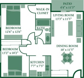  Floor Plan Two Bedroom