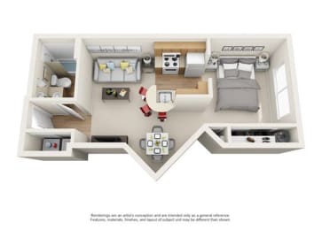 3d studio floor plan | Element Deer Valley Apartments Phoenix, Arizona