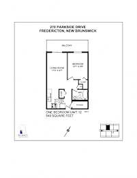 270 Parkside Drive One Bedroom Floorplan Image