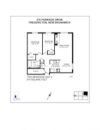 270 Parkside Drive Two Bedroom Floorplan