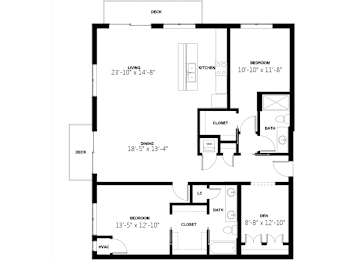 Floor Plan Penthouse 2 Bedroom with Den 15