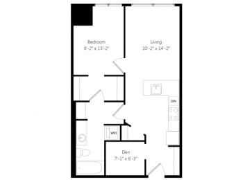  Floor Plan 1 Bedroom DN