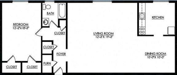  Floor Plan 1 Bedroom