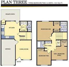 Floor Plan  Three Bedroom/Two Bath