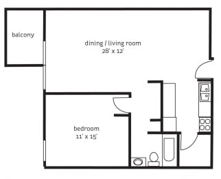The Highland Floor Plan at The Tarnhill, Bloomington, Minnesota