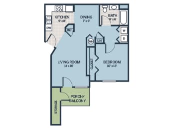 one bedroom floor plan apartment