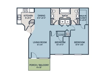 two bedroom floor plan apartment