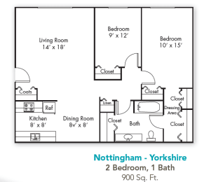 Floor Plan  Two Bedroom One Bath