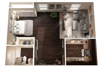 Imperial Apartments in Santa Ana, CA. Studio Apartment Layout