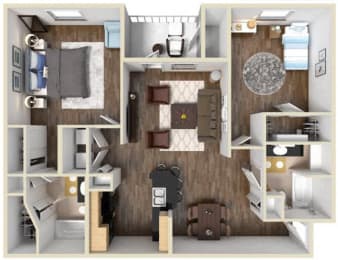 B2 Floor Plan at Sunrise Canyon, Universal City, TX, 78148
