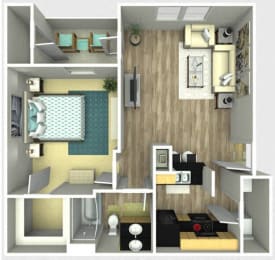 A1 Floor Plan at Sunrise Canyon, Universal City, TX