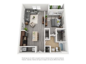A3B Floor Plan at Glenwood Park Lofts, Georgia, 30316